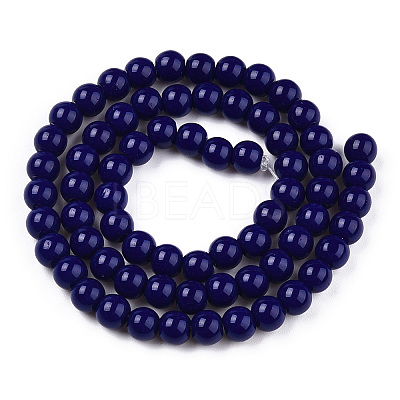 Opaque Solid Color Glass Beads Strands GLAA-T032-P6mm-03-1