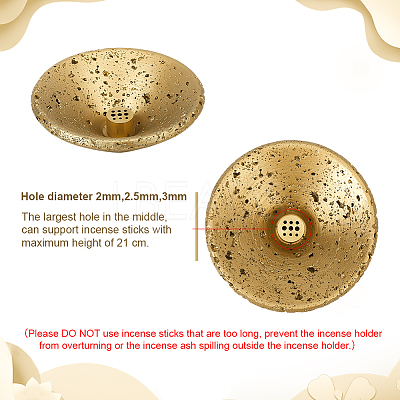 Cement & Brass Incense Burners Holder AJEW-WH0596-609-1