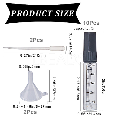 10Pcs 5ML Mini Glass Spray Bottles MRMJ-GF0001-43-1
