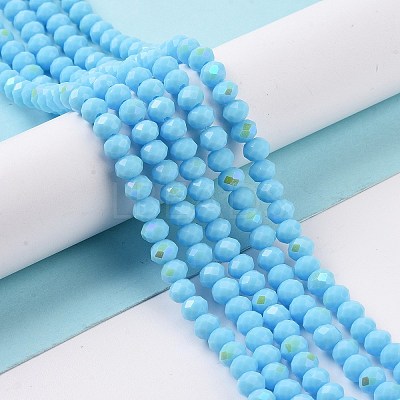 Electroplate Opaque Solid Color Glass Beads Strands EGLA-A034-P1mm-L11-1