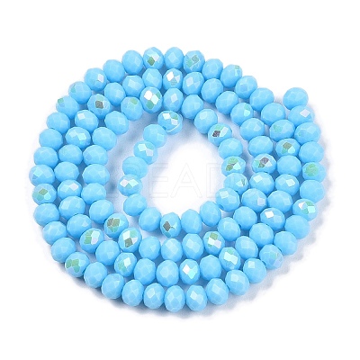 Electroplate Opaque Solid Color Glass Beads Strands EGLA-A044-P4mm-L08-1
