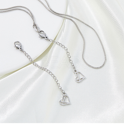 2Pcs 2 Styles 304 Stainless Steel Chain Extender STAS-FH0002-31P-1