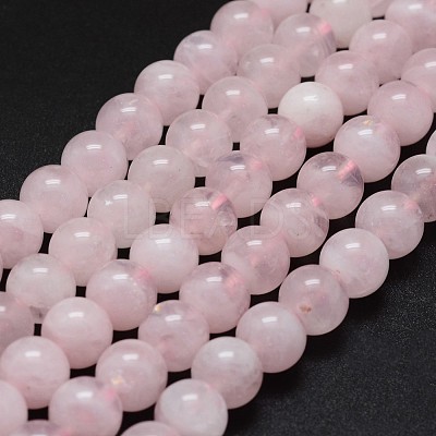 Pink Color Natural Madagascar Rose Quartz Beads Strands G-K285-33-6mm-01-1