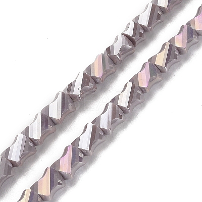 Electroplated Glass Beads Strands GLAA-G092-A-04-1