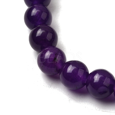 Dyed Synthetic Quartz Imitation Amethyst Beaded Stretch Bracelets PW-WG7FE75-02-1-1