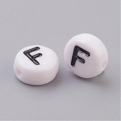 Acrylic Horizontal Hole Letter Beads X-PL37C9070-F-1