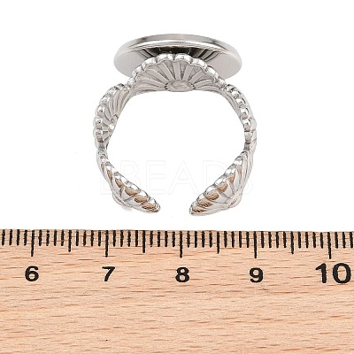 Shell Shape 304 Stainless Steel Cuff Ring Components SA-CBA098D-03P-E-1