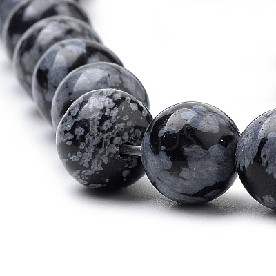 Natural Snowflake Obsidian Beads Strands X-G-S259-20-6mm-1
