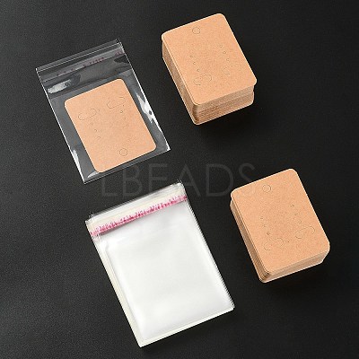 50Pcs Rectangle Blank Paper Earring Display Cards EDIS-YW0001-02-1