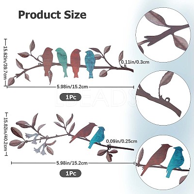 Iron Laser Cut Metal Wall Art Decor HJEW-WH0042-39-1