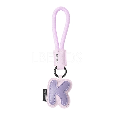 PU Leather Letter Pendant Decoration HJEW-YWC0002-001K-1