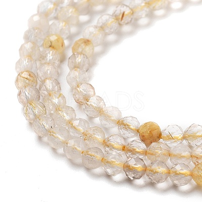 Natural Gold Rutilated Quartz Beads Strands G-G161-A17-05-1