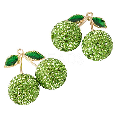 2Pcs Alloy Cherry Charms FIND-TA0009-30F-1