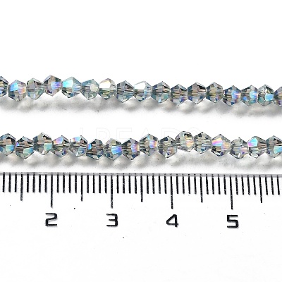 1 Strand Faceted Bicone Full Plated Glass Beads Strands X-EGLA-J026-3mm-F10-1