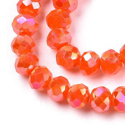 Electroplate Glass Beads Strands EGLA-A034-P8mm-B23-1