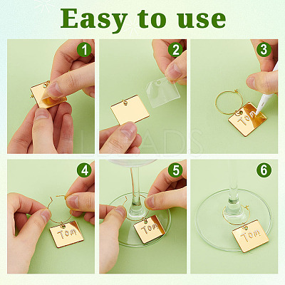 Acrylic Wine Glass Charms AJEW-GA00009-1