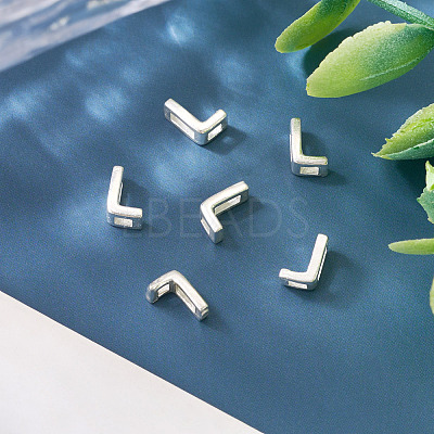 6Pcs 925 Sterling Silver Hollow Initial Beads STER-TA0001-53L-1