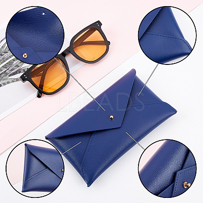 2Pcs 2 Colors PU Imitation Leather Envelope Glasses Bag FIND-GA0002-73-1