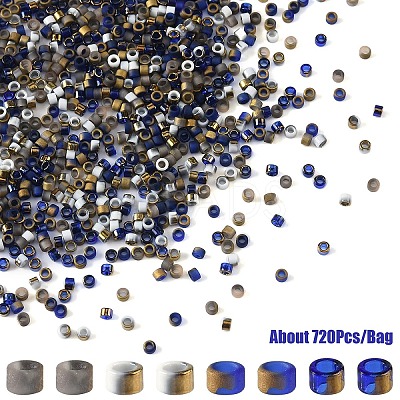 10G 4 Colors Baking Paint Glass Seed Beads SEED-YW0003-08B-1