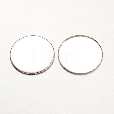 Tarnish Resistant 316 Surgical Stainless Steel Milled Edge Bezel Cups STAS-K099-01-25mm-P-1