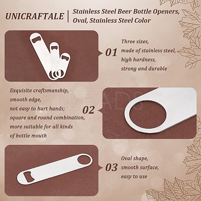 21Pcs 3 Style Stainless Steel Beer Bottle Openers AJEW-UN0001-22-1