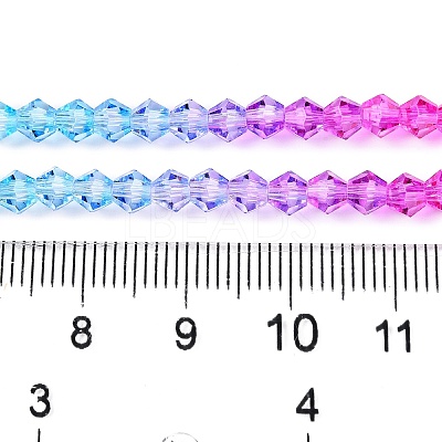 Gradient Color Baking Paint Glass Bead Strands LS-DGLA-A039-T6mm-A08-1