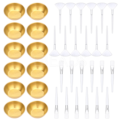 24Pcs 2 Styles Nylon Cosmetic Brushes AJEW-WR0003-29-1
