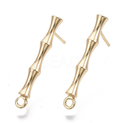Brass Stud Earring Findings KK-N230-08G-NF-1