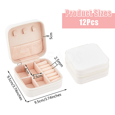 Square PVC with lint Jewelry Storage Zipper Box CON-WH0099-03B-1