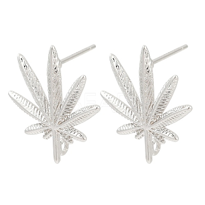 Brass Stud Earring Findings KK-Z099-04P-01-1
