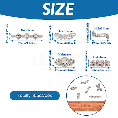 Alloy Crystal Rhinestone Spacers Bars ALRI-KS0001-01P-1