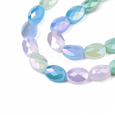 Electroplate Glass Beads Strands X-EGLA-S194-17E-1