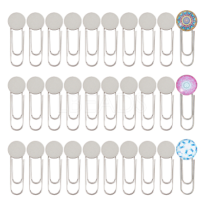 30Pcs 304 Stainless Steel Paperclip Brooch Finding FIND-UN0002-45-1