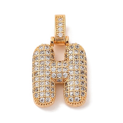 Brass Micro Pave Cubic Zirconia Pendants KK-C076-29H-G01-1