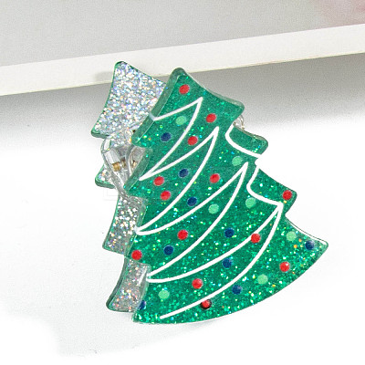 Christmas Glitter Acrylic Claw Hair Clips PW-WG53E0C-07-1