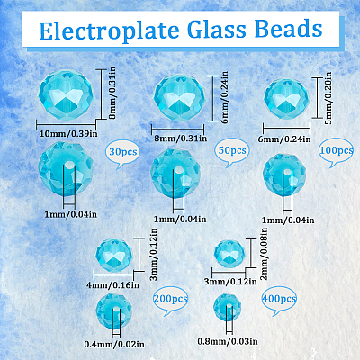 Electroplate Glass Beads Strands EGLA-SC0001-25C-1