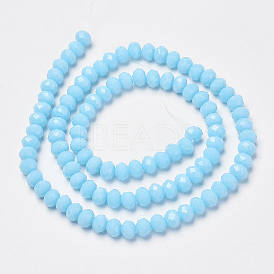 Opaque Solid Color Glass Beads Strands EGLA-A034-P6mm-D08-1
