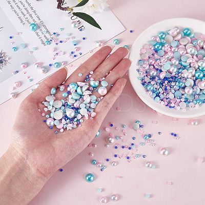 60g Resin patch multi size mixed pearl patch DIY jewelry accessories(2 bags) JX586B-1