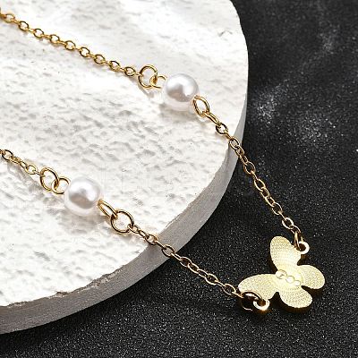 304 Stainless Steel Butterfly Link Bracelets BJEW-C098-01B-G-1