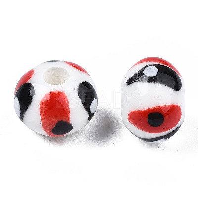Handmade Porcelain European Beads PORC-S504-006-1