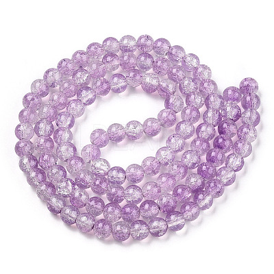 Transparent Crackle Baking Paint Glass Beads X1-DGLA-T003-01C-10-1