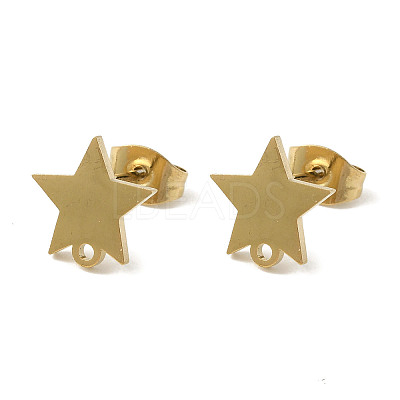 Ion Plating(IP) 304 Stainless Steel Stud Earring Findings STAS-I206-70G-1