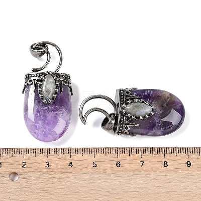 Natural Amethyst Pendants G-L524-17AS-07-1
