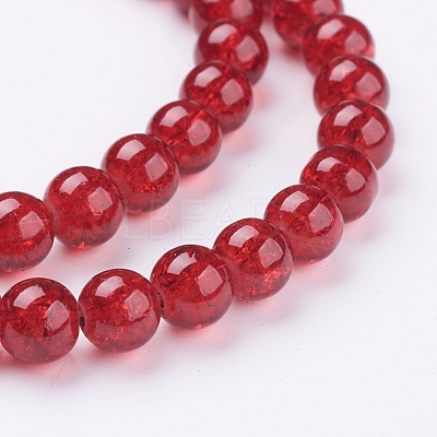 Crackle Glass Beads Strands X-CCG-Q001-8mm-18-1