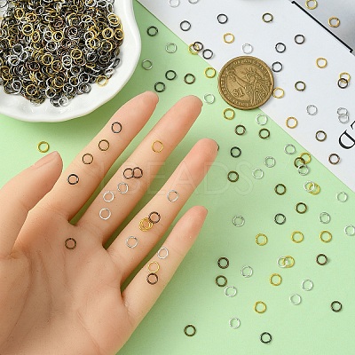 1200Pcs 6 Colors Iron Brass Open Jump Ring IFIN-YW0003-04-1