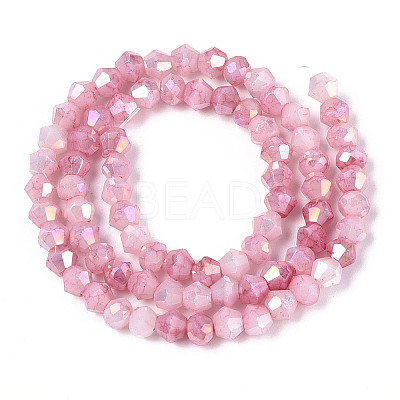 Ombre Effect Dyed Glass Beads Strands X-GLAA-T025-4mm-09B-1