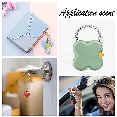 28Pcs 7 Style Fruit Resin Pendants Keychains KEYC-PH0001-60-1