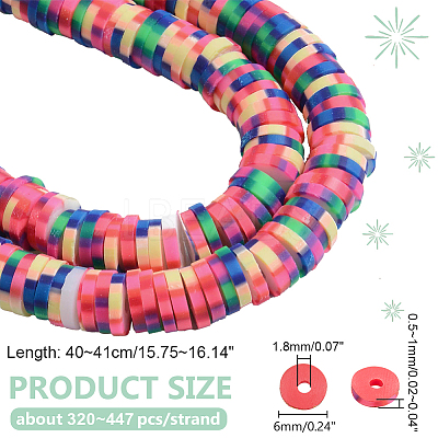 1 Strand Handmade Polymer Clay Beads Strand CLAY-PH0001-98-1