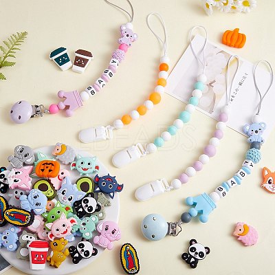12Pcs 3 Styles Panda Silicone Beads JX662A-1