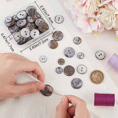 80Pcs 4 Styles Shell Buttons FIND-BBC0015-95B-1